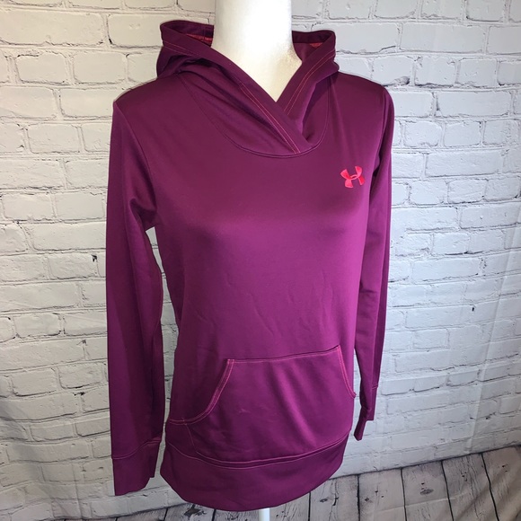 ❌SOLD❌ Under Armour Fuchsia Hooded Sweatshirt - S - Picture 4 of 7